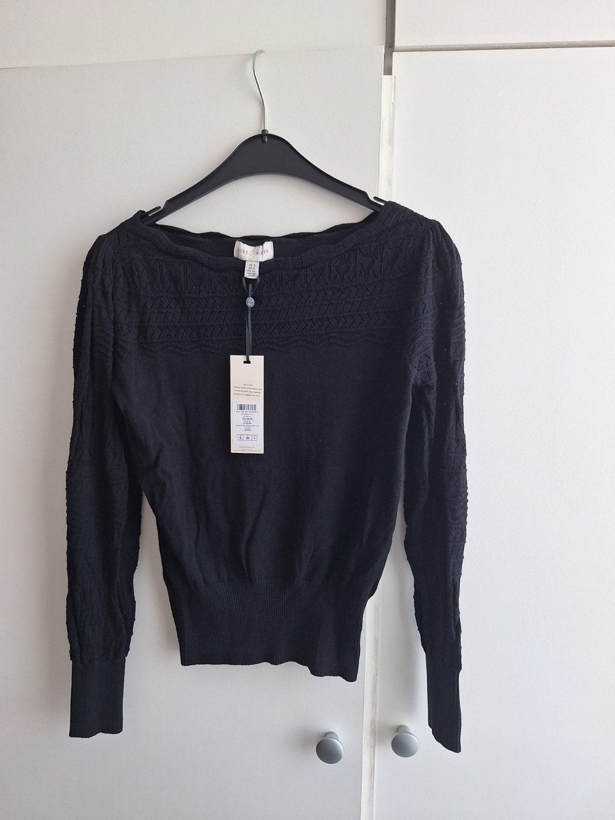 Love & roses 100% katoenen top zwart maat XS, Kleding | Dames, Love&, Verzenden, Zwart, Zo goed als nieuw