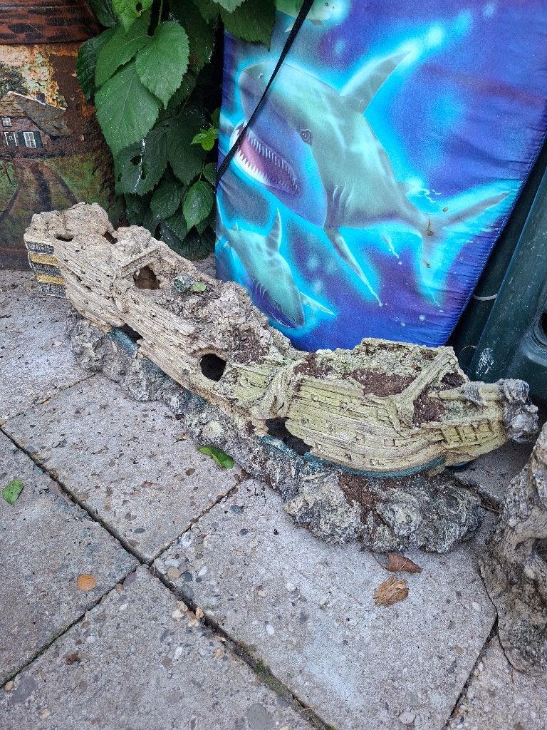 Aquarium schip boot stronk, Dieren en Toebehoren, Vissen | Aquaria en Toebehoren, Ophalen, Gebruikt, Decoratie