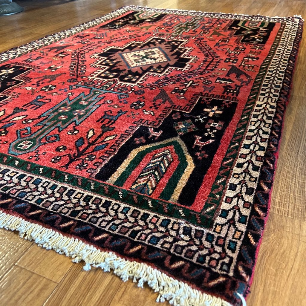 perzisch tapijt afshar - 165 x 107 handgeknoopt vloerkleed