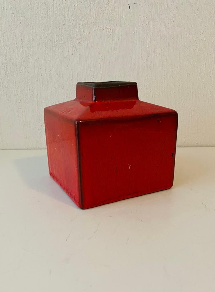Vermeulen keramiek blokvaas , jaren 70, Verzamelen, Retro, Ophalen of Verzenden, Huis en Inrichting