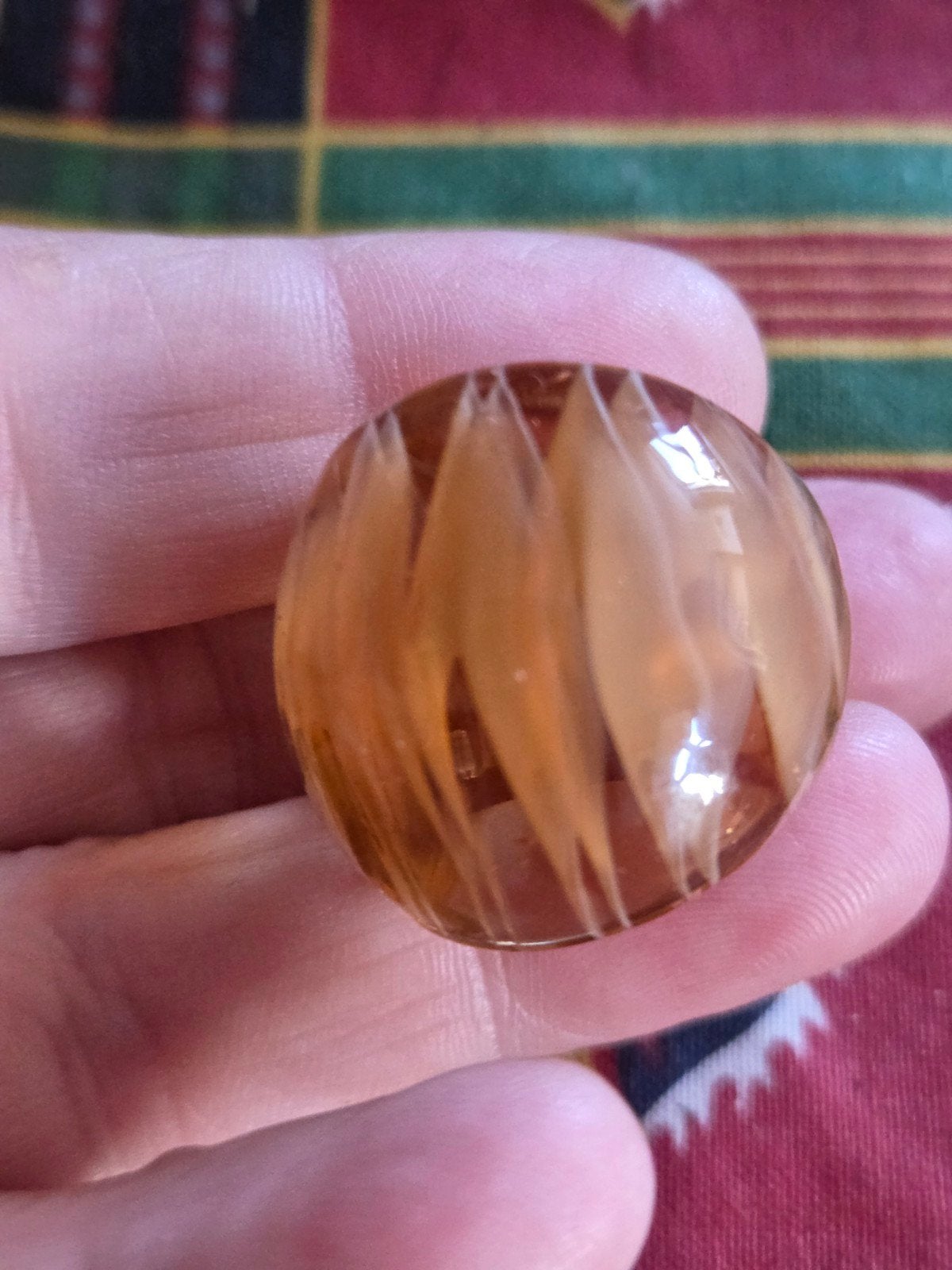 Nieuwe glazen ring maat 18, Sieraden, Tassen en Uiterlijk, Bruin, Nieuw, Ophalen of Verzenden, Dame