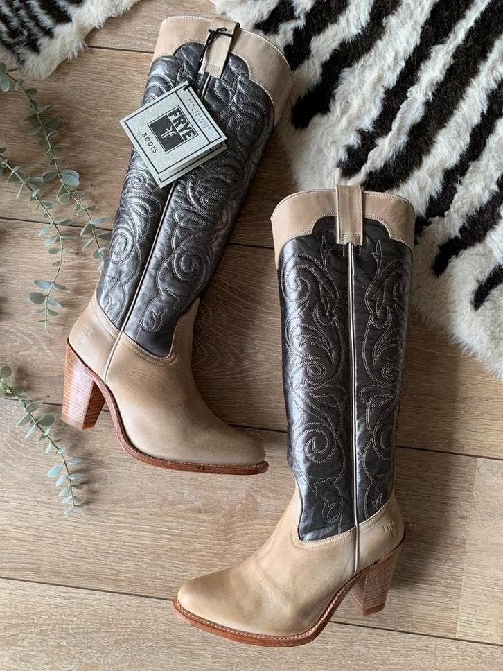 Frye hoge cowboylaarzen 37 western boots bohemian laarzen, Kleding | Dames, Schoenen, Hoge laarzen, -, -, Nieuw