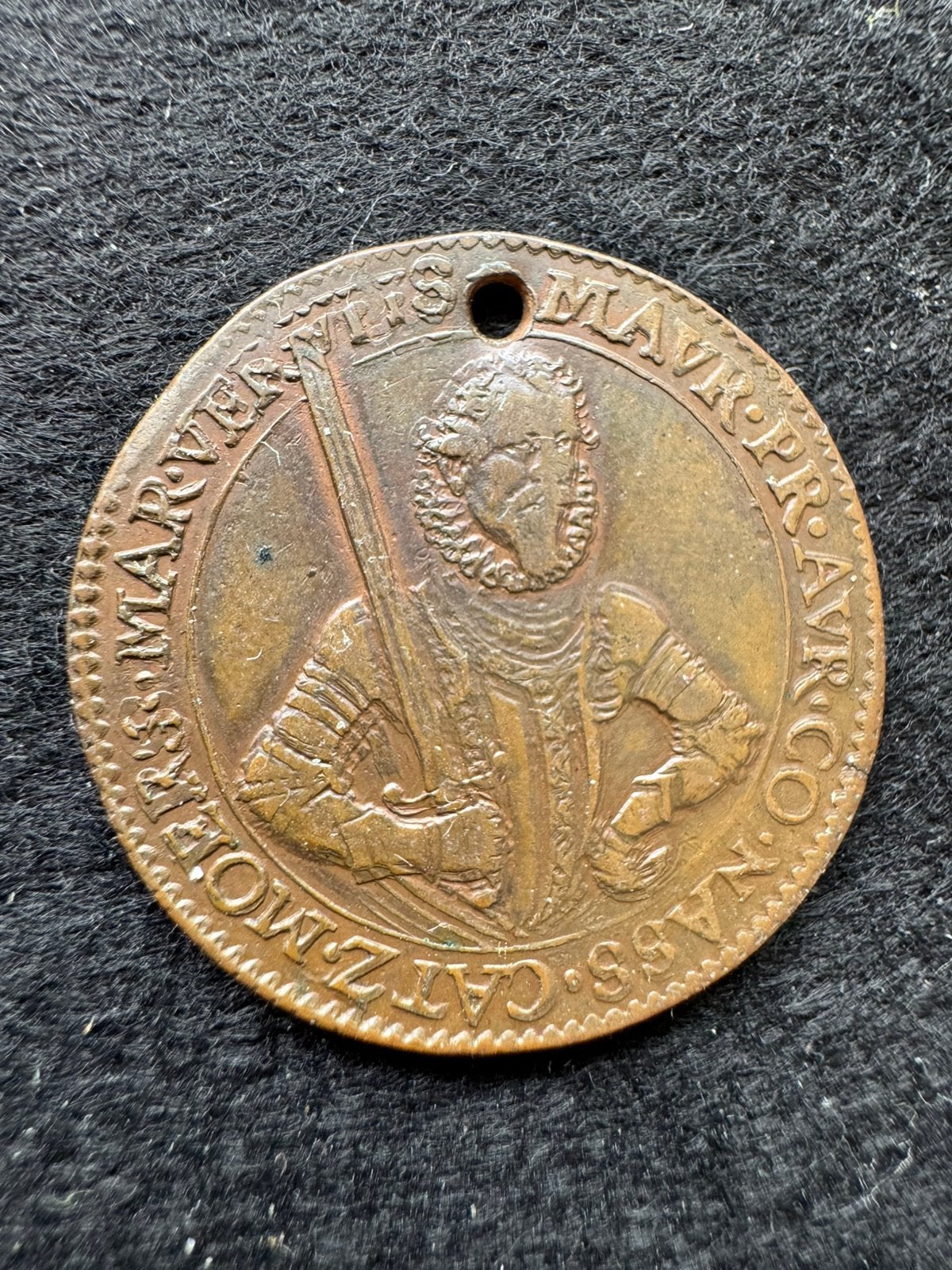 Penning prins Maurits inauguratie Moers 1601, Postzegels en Munten, Ophalen of Verzenden, Brons, Nederland