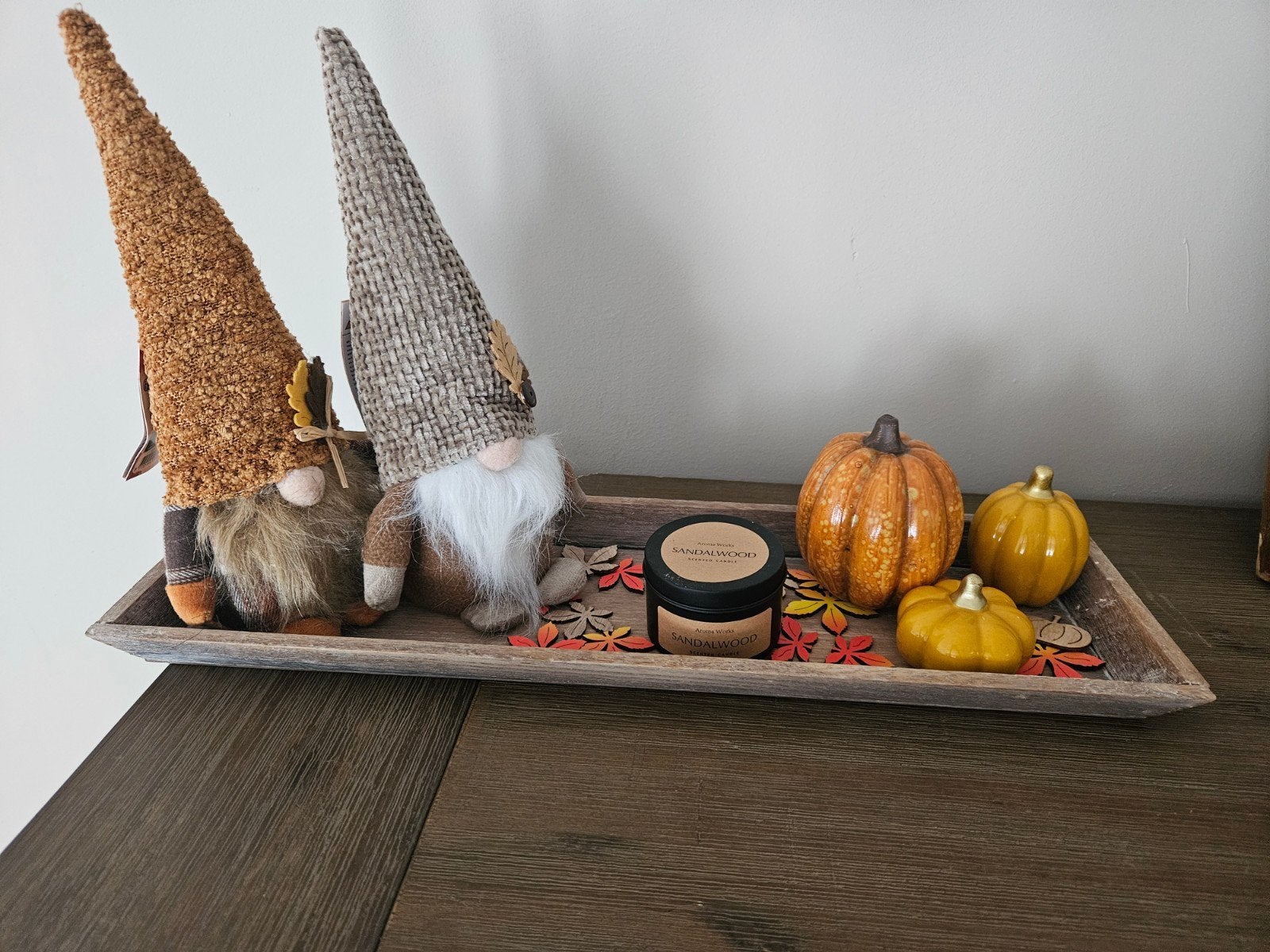 Herfstdecoratie set: kabouters, pompoenen, kaarsje d, Meerkleurig, Overige materialen, Nieuw, Ophalen of Verzenden