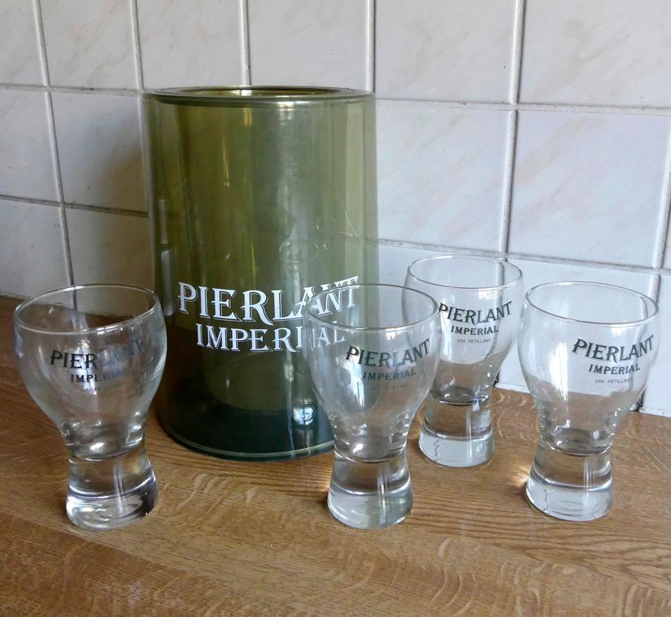 Pierlant Imperial koeler met glazen wijnkoeler ijsemmer, Ophalen of Verzenden, Gebruikt