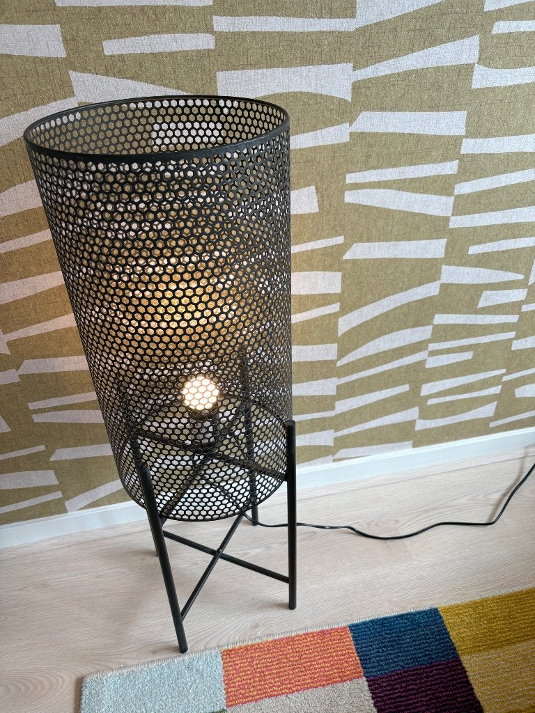 Mooie zwarte lamp, Ophalen, Nieuw, E27 (groot), Minder dan 100 cm