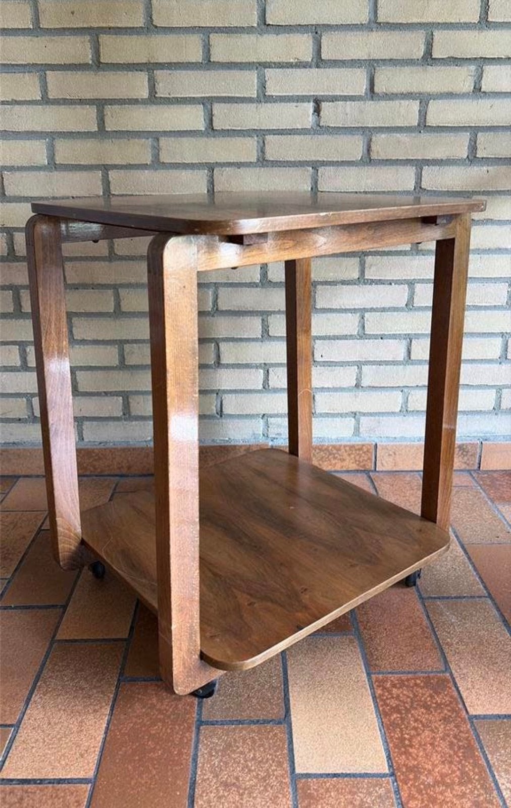Vintage Art Deco palissander mobiele trolleytafel.661, Ophalen