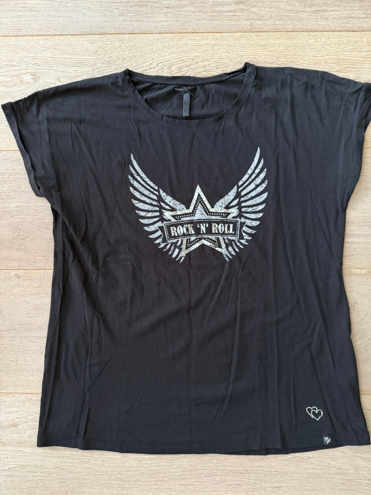zwart t-shirt km Rock ‘n’ Roll maat XL KEY LARGO, Zwart, Maat 46/48 (XL) of groter, Ophalen of Verzenden, Zo goed als nieuw