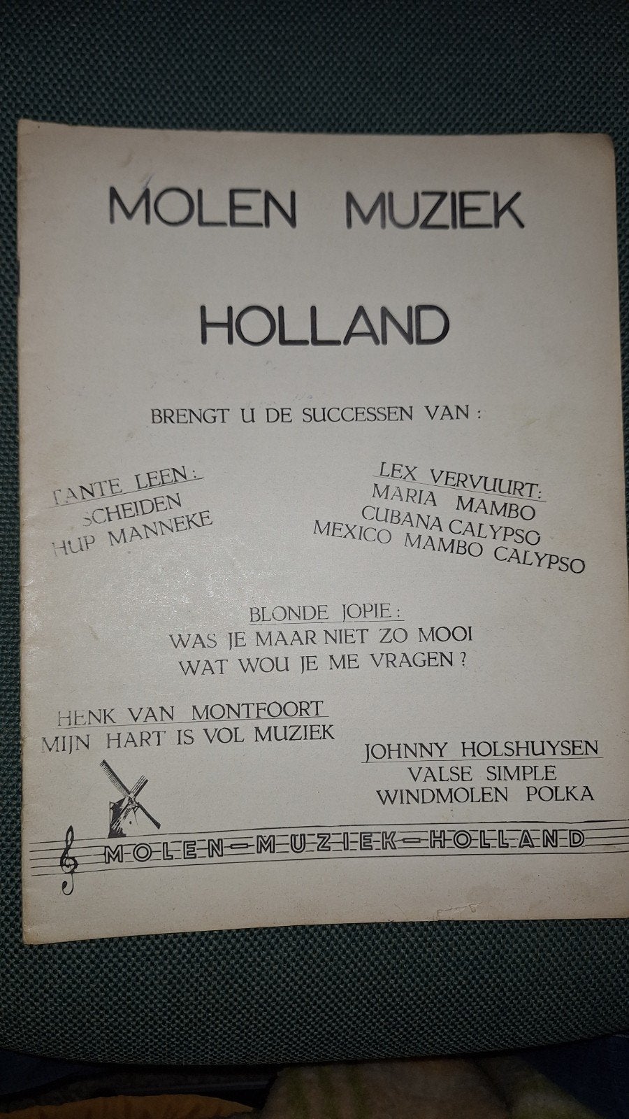 Molen Muziek Holland - verzamelboek, Muziek en Instrumenten, Bladmuziek, Piano, Overige soorten, Ophalen of Verzenden, Zo goed als nieuw