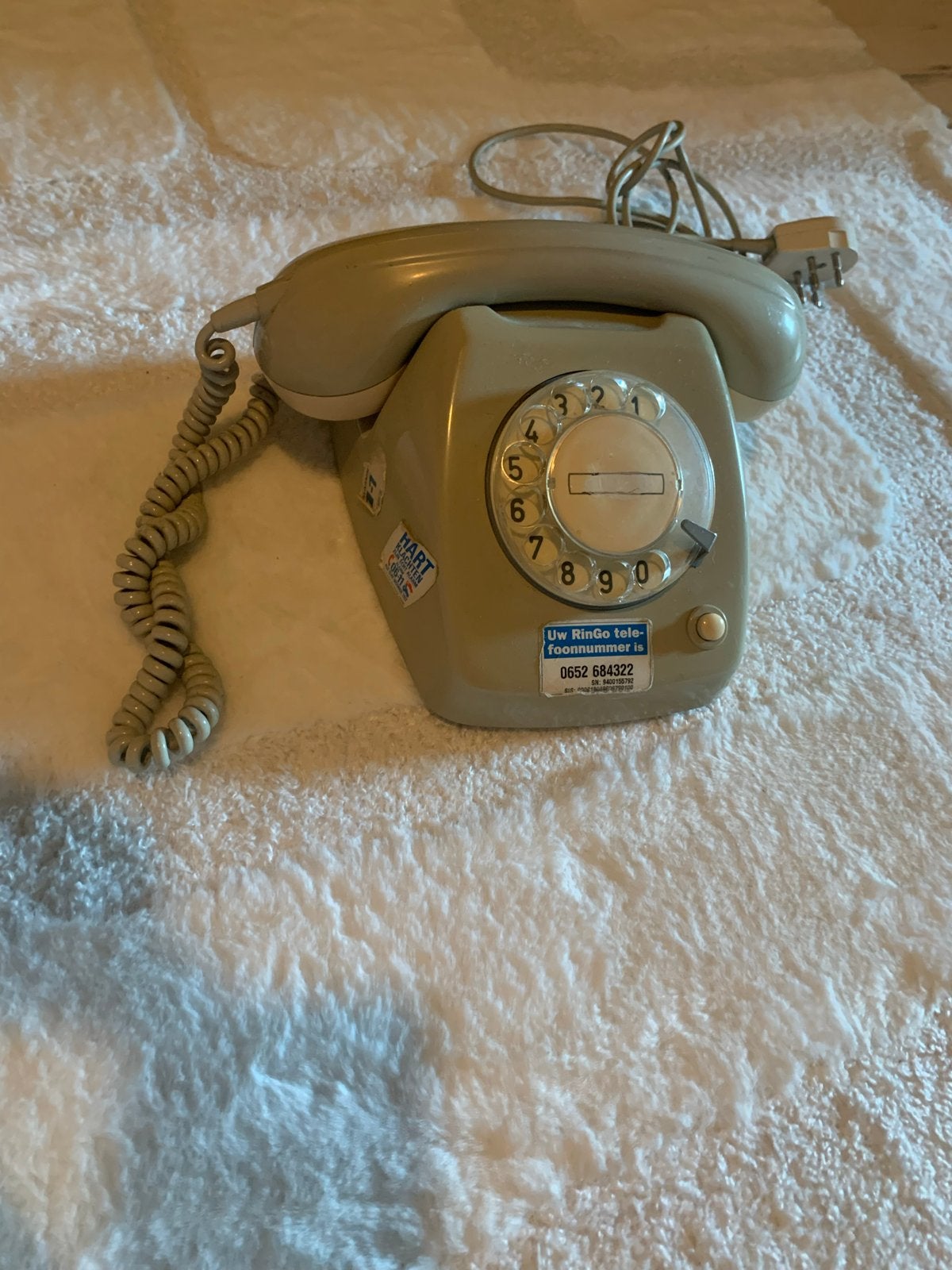 Vintage PTT T65 Telefoon met Draaischijf - Jaren '70, Ophalen of Verzenden, Gebruikt, Met draaischijf