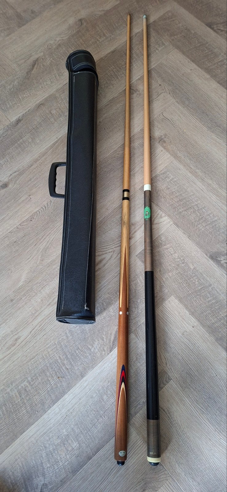 2 Biljartkeuen met koffer -, Ophalen of Verzenden, Gebruikt, Keu of Ballen