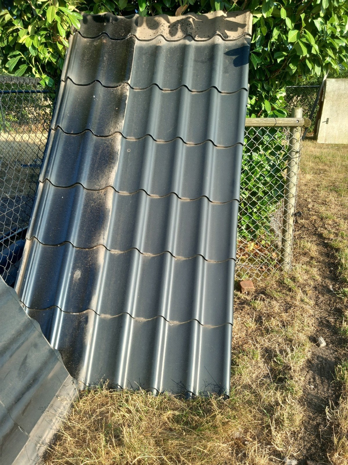 Dakpan profiel platen, Gebruikt, Zwart, Ophalen of Verzenden, 15 m² of meer