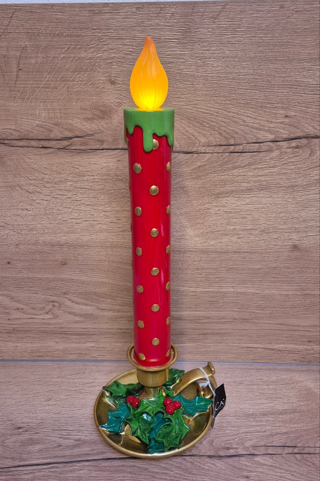 Kerst kandelaar met kaars led / decoratie kaars kerst led., Diversen, Ophalen of Verzenden, Zo goed als nieuw