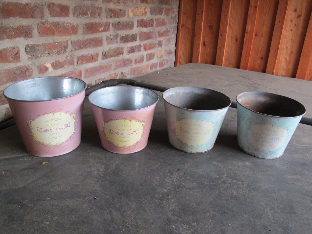 set van 3 Provence potten / kruidenpotten + 1 oude, Gebruikt, Minder dan 30 cm, Minder dan 60 cm, Rond