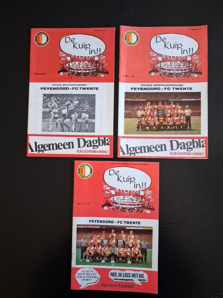 3 Programmaboekjes Feyenoord - FC Twente jaren '80., Verzamelen, Sportartikelen en Voetbal, Ophalen of Verzenden, Zo goed als nieuw