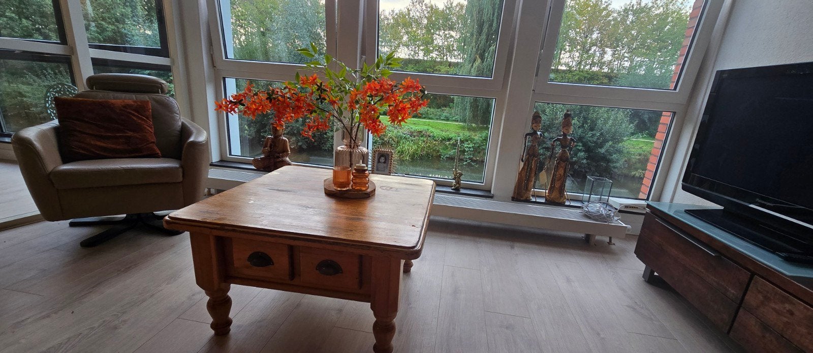 kleine salontafel met opberglades grenenhout  80x80, 50 tot 100 cm, Vierkant, Grenenhout, 50 tot 100 cm