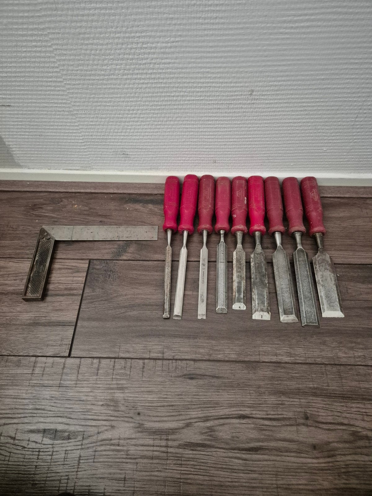 Nooitgedagt beitelset en winkelhaak, Ophalen of Verzenden