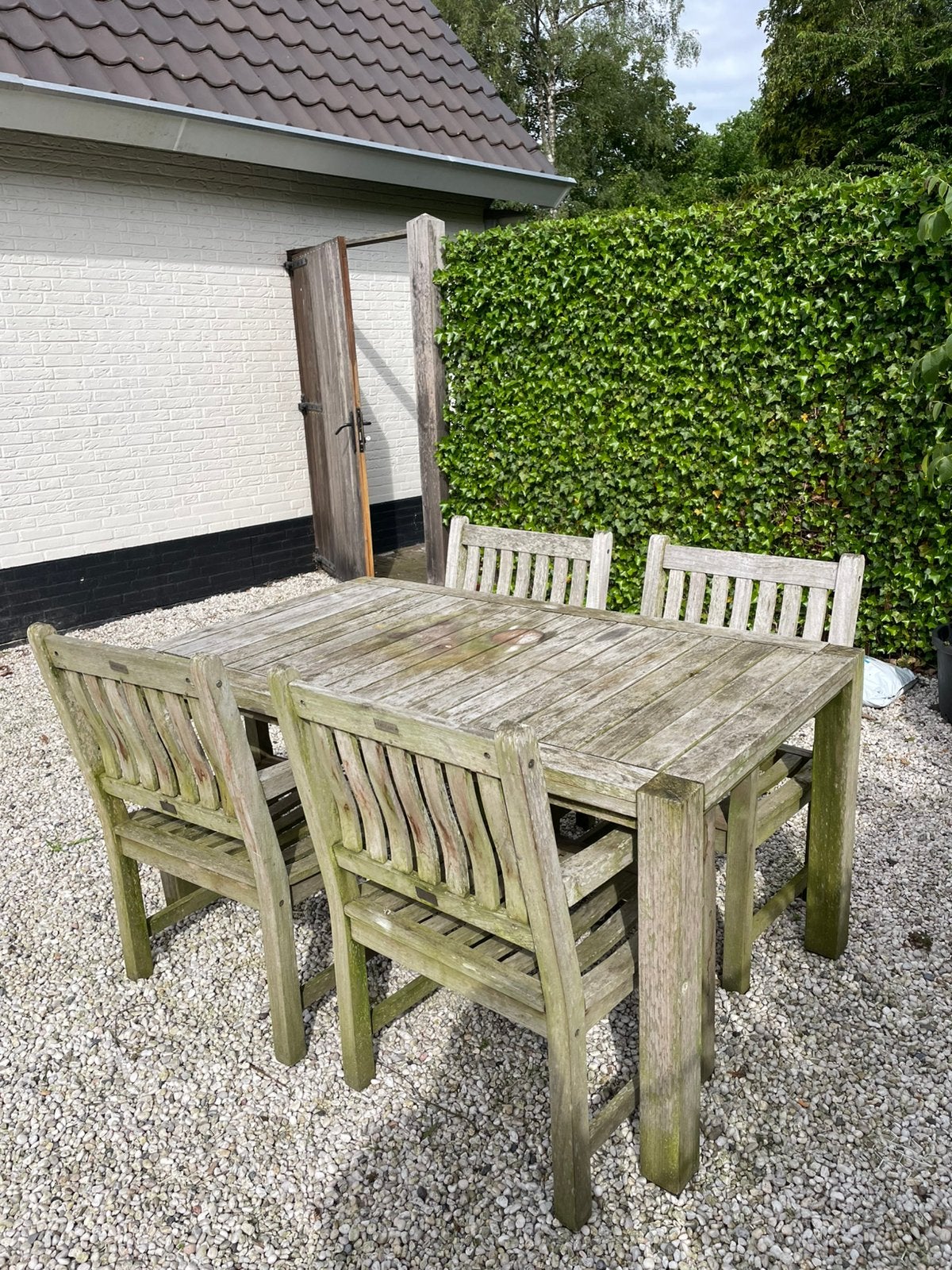 Teakhouten buitenset, teakhout eethoek, Ophalen of Verzenden