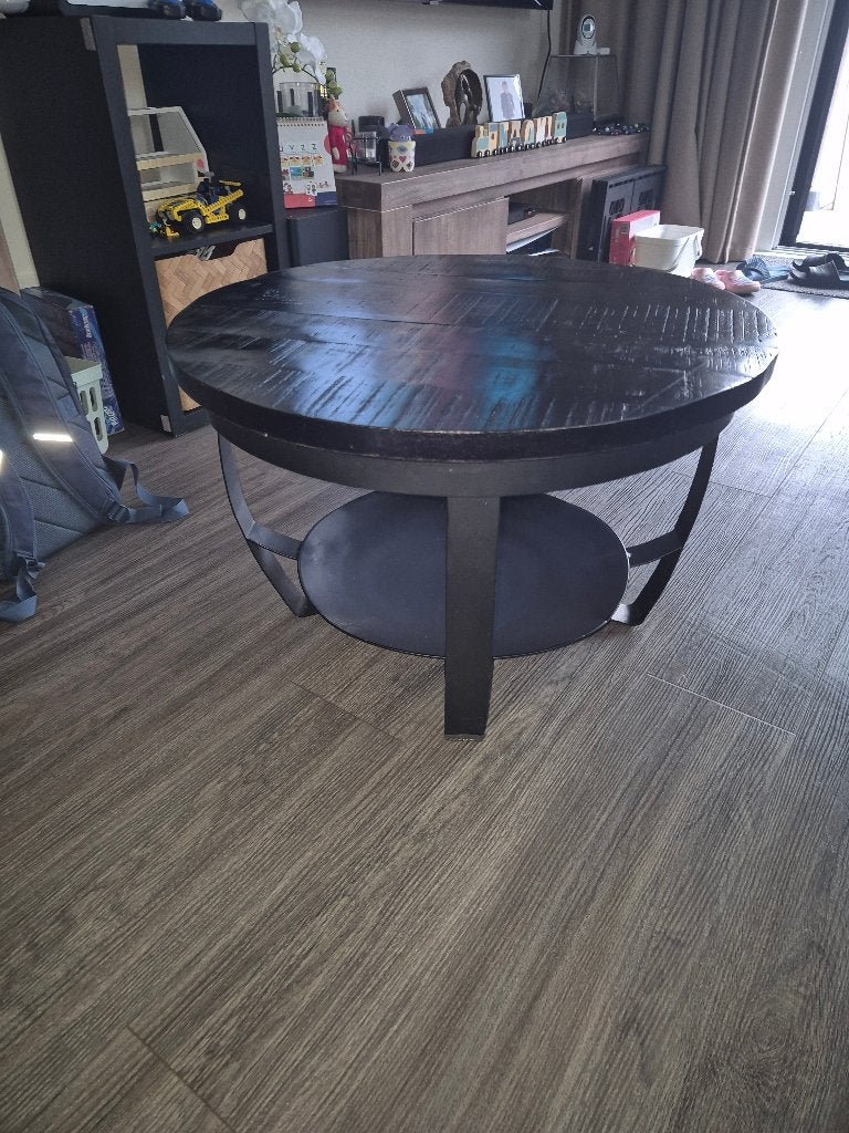 Robuuste salontafel, Ophalen, Gebruikt, 100 tot 150 cm, Rond