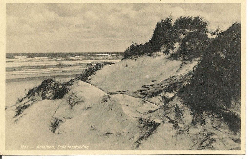 Ansichtkaart Nes - Ameland, Duinverstuiving, Ophalen of Verzenden, 1940 tot 1960, Gelopen, Waddeneilanden