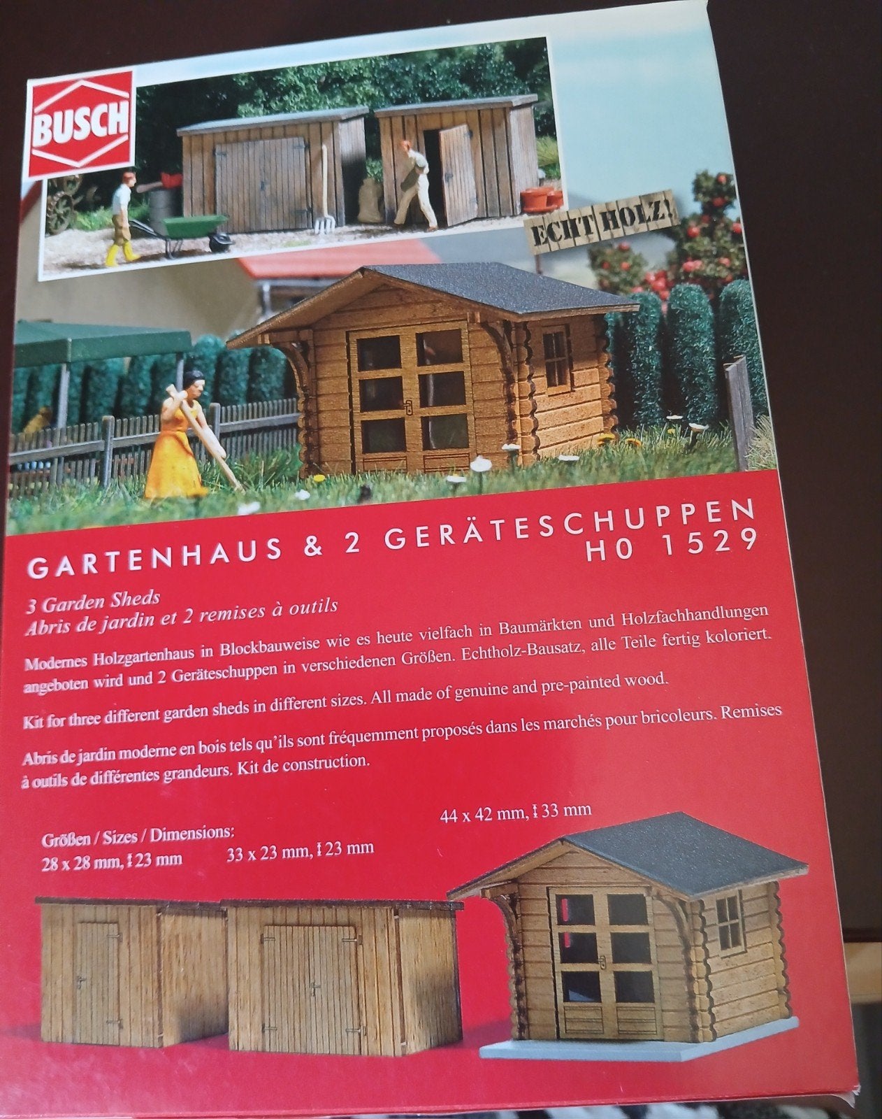 Busch Gartenhaus & Schuppen HO 1529 - Nieuw voor treinbaan, Ophalen, Nieuw