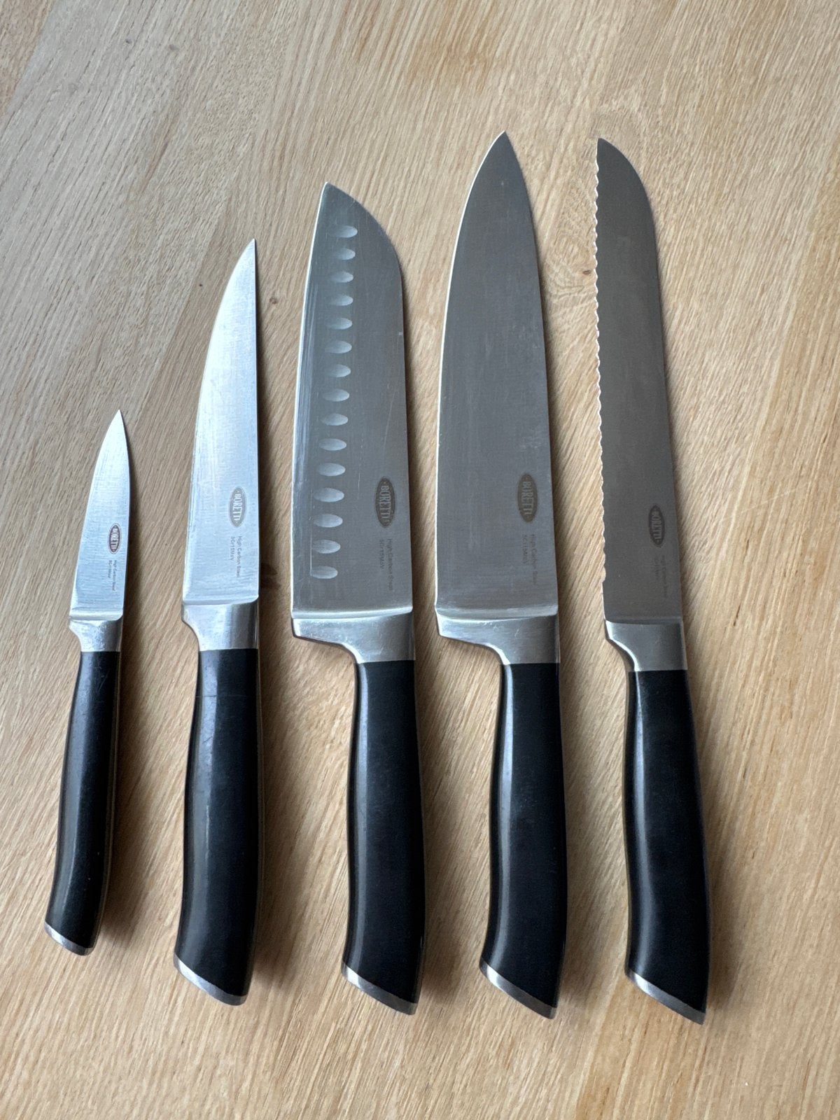Boretti messenset - 5-delig - Gebruikt, Gebruikt, Zilver, Ophalen of Verzenden, Metaal