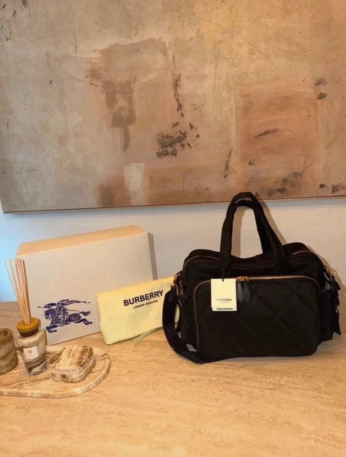 Burberry Quilted Nylon Baby Changing Bag | Burberry luiertas, Ophalen, Nieuw