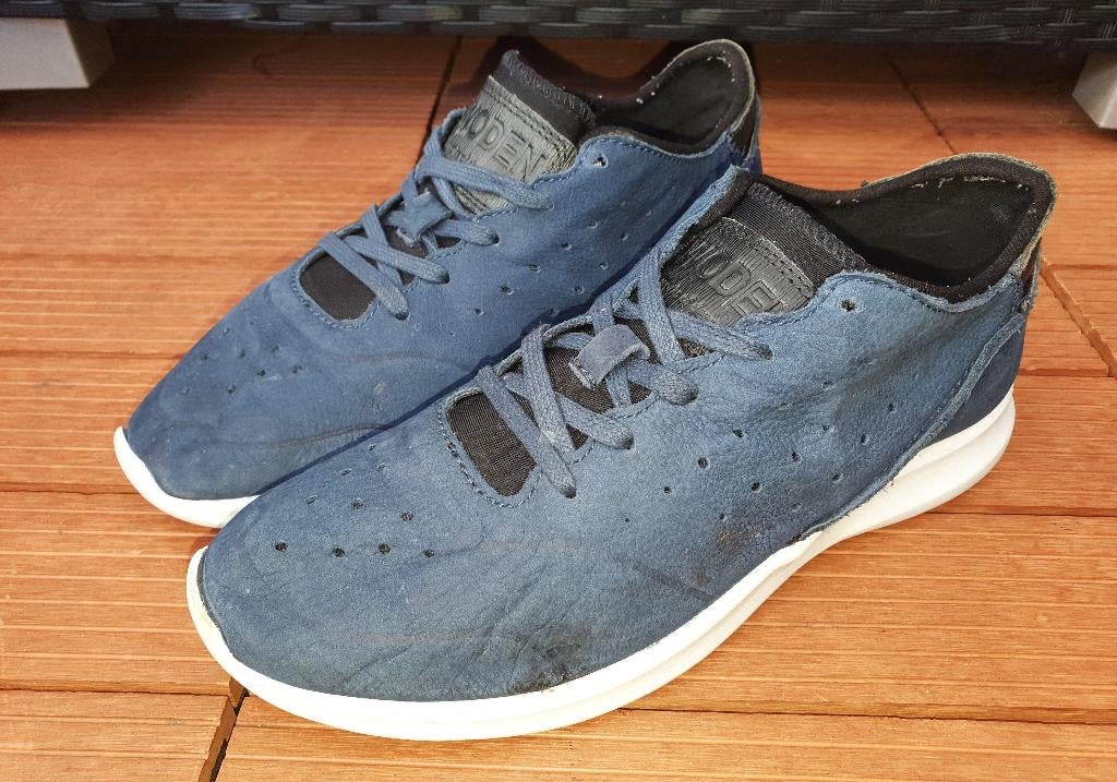 Woden mt.39 sneakers soepel blauw leer en witte rubber zool, Blauw, Ophalen of Verzenden, Sneakers of Gympen, Woden