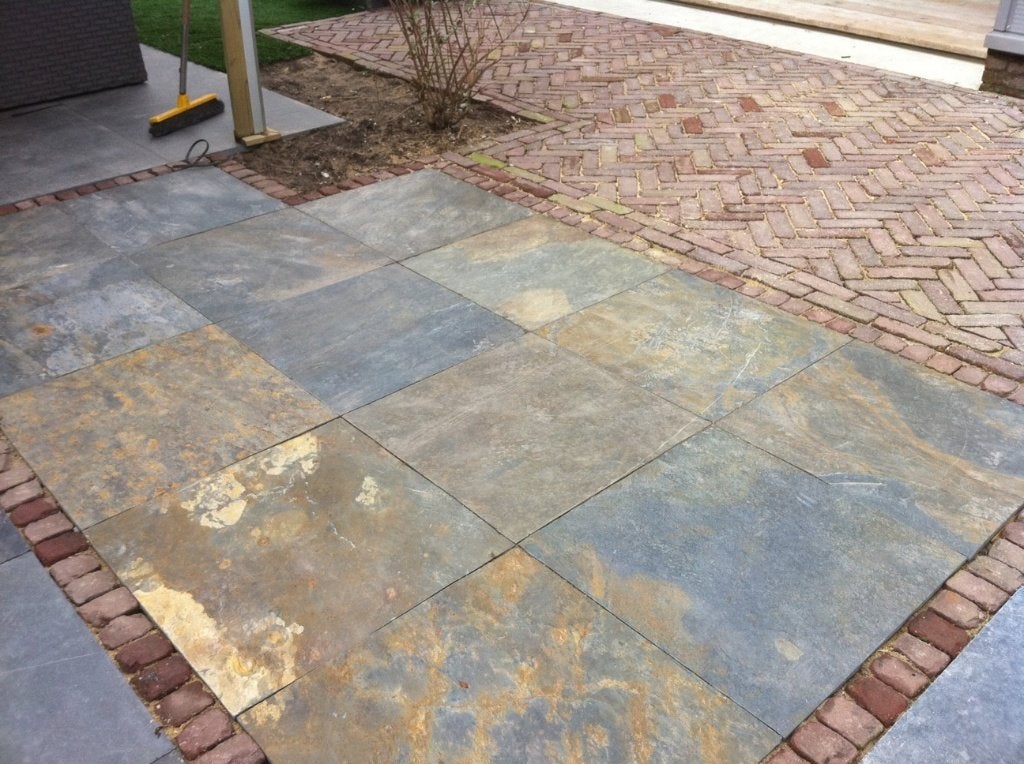 landelijke tuin-terrastegels Rusty Slate 60x60xca.3 cm, Ophalen of Verzenden, Nieuw, Natuursteen, Terrastegels