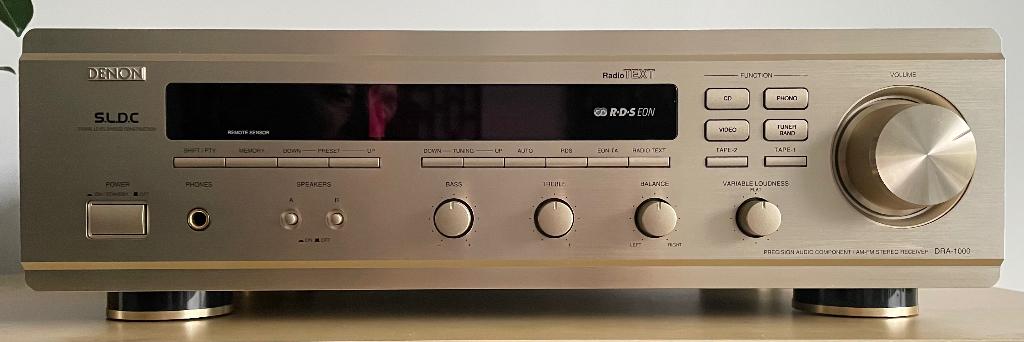 DENON S.L.D.C. DRA‑1000 • Stereo Receiver champagne TOP!!, Ophalen of Verzenden, Zo goed als nieuw, 120 watt of meer, Denon