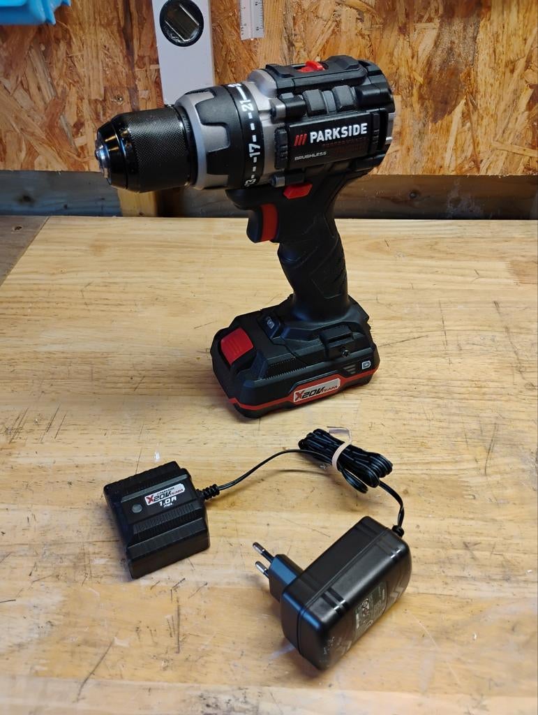 Parkside Performance Boormachine + accu, lader vrijwel nieuw, Ophalen of Verzenden, Zo goed als nieuw, Boormachine