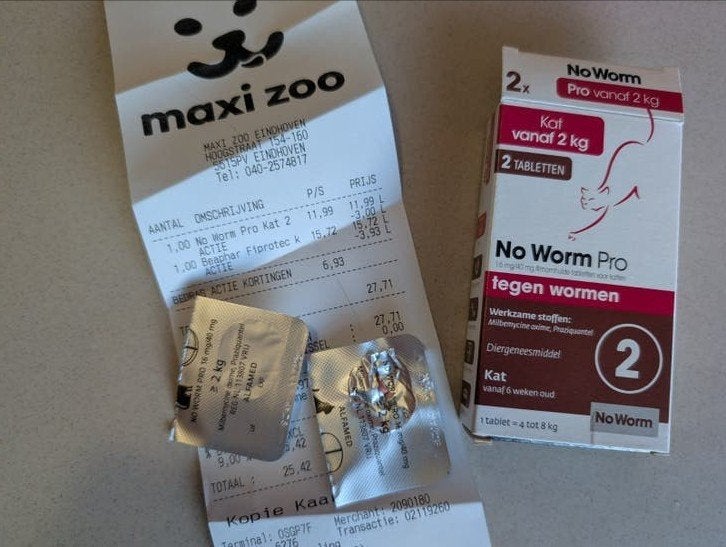 No Worm Pro ontwormingsmiddel voor katten, Ophalen