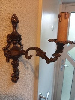 wandlamp kandelaar (brons - messing ), Ophalen of Verzenden, Gebruikt