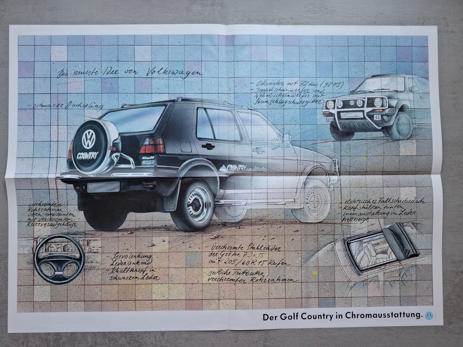 Volkswagen Golf II Country folder - 1991, Ophalen of Verzenden, Zo goed als nieuw, Volkswagen