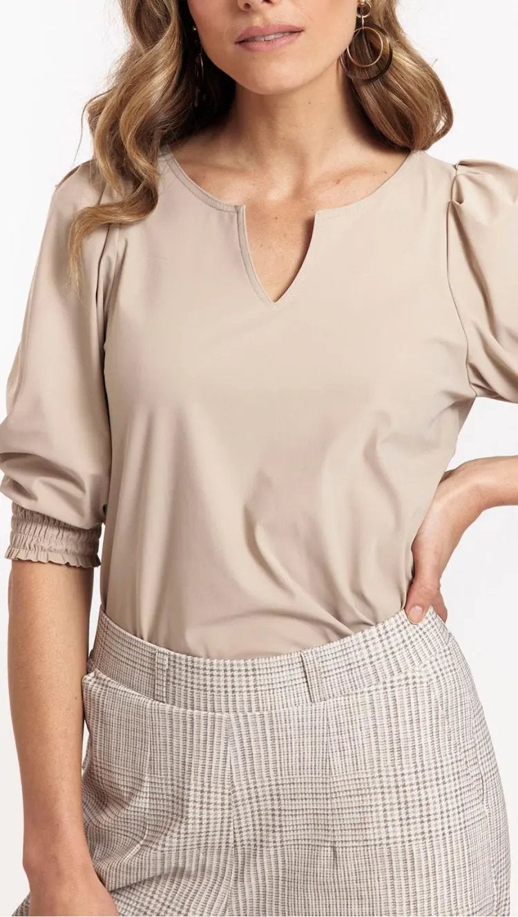 Studio anneloes bailey blouse M cappuchino travelstof, Maat 46/48 (XL) of groter, Ophalen of Verzenden, Zo goed als nieuw, X
