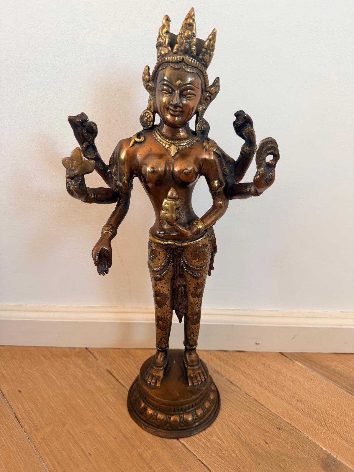 Brons/Koper Beeld Vasudhara (6-armige Tara), Ophalen