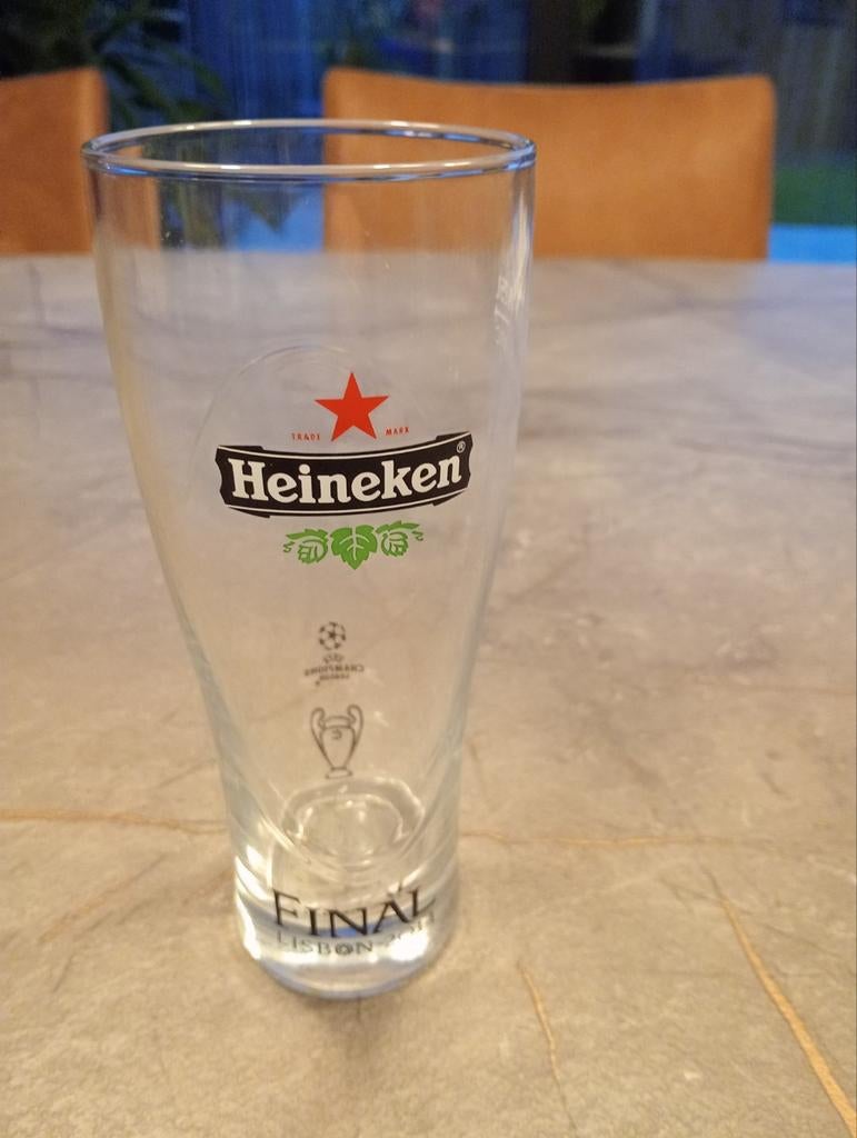 Heineken bierglas dubbeldruk., Ophalen of Verzenden, Zo goed als nieuw, Glas of Glazen, Heineken