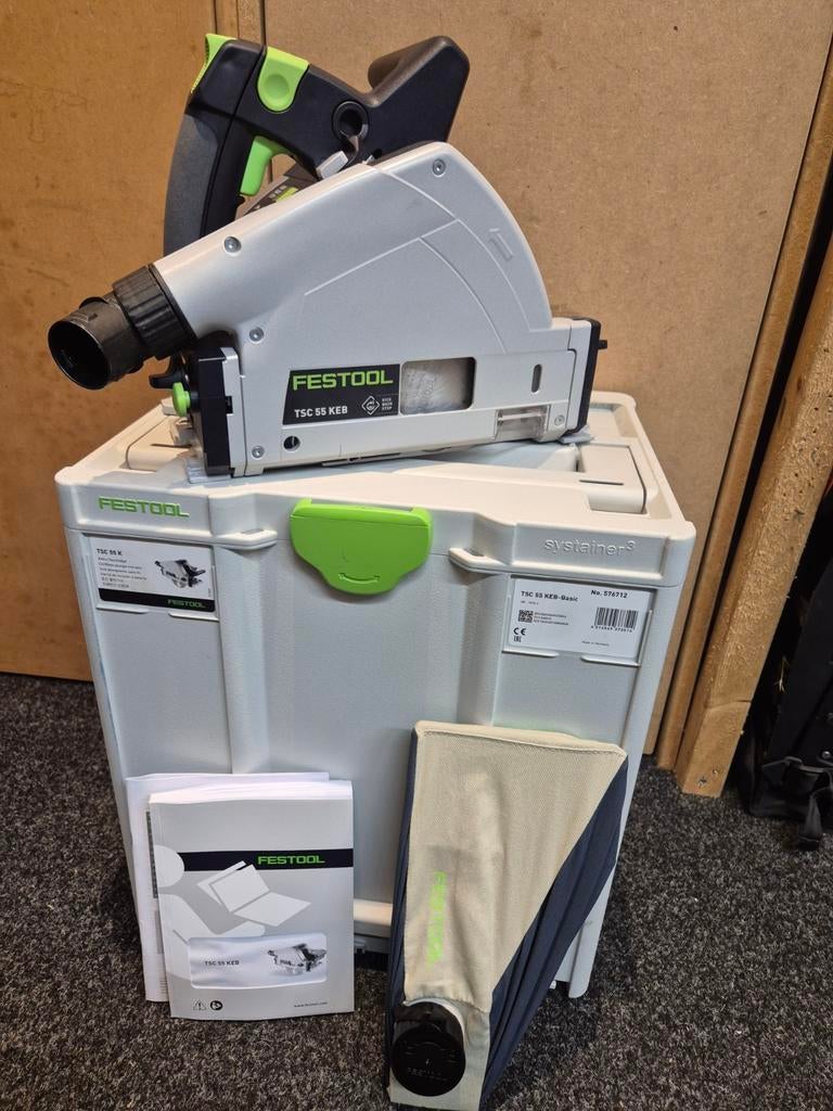 Festool tsc 55 keb invalzaag op accu, Ophalen of Verzenden, 1200 watt of meer, Invalzaag, 30 tot 70 mm