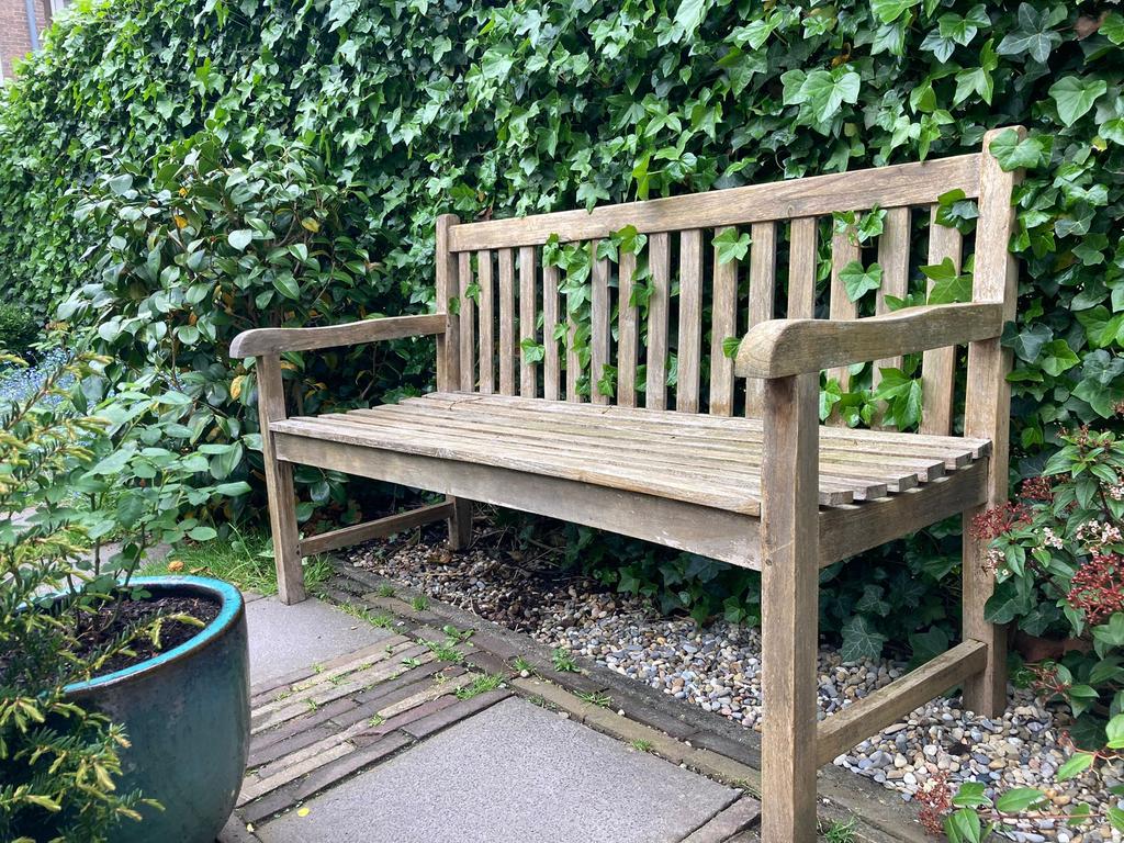 Tuinbank teak, Ophalen, Zo goed als nieuw, Teakhout