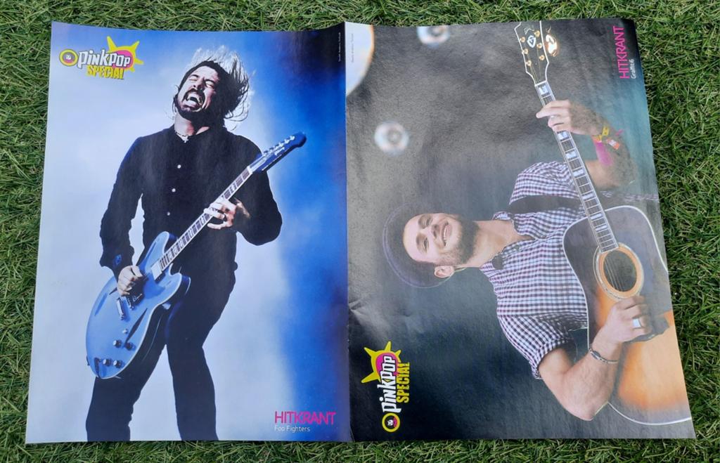 Poster 2x A4 Hitkrant 2011 PinkPop Foo Fighters ea, Ophalen of Verzenden, Gebruikt, A1 t/m A3, Muziek