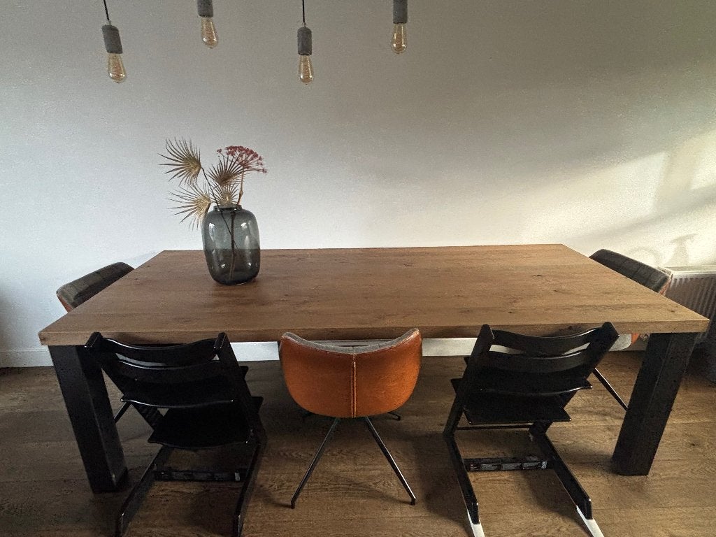 Eettafel, Huis en Inrichting, Ophalen, Gebruikt, Eikenhout, 200 cm of meer
