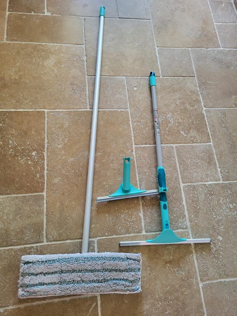 Leifheit vloerwisser met steel en raamwissers, Verzenden, Mop of Dweil