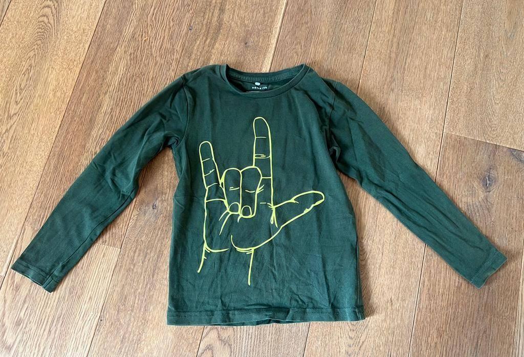 Name It longsleeve maat 110 Troublemaker Rock on donkergroen, Kinderen en Baby's, Kinderkleding | Maat 110, Ophalen of Verzenden