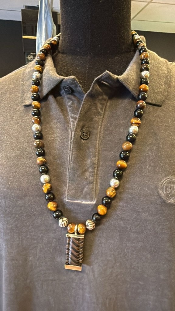 BUDDHA TO BUDDHA KETTING 188 SPIRIT BEAD MIX ZWART € 649,00, Ophalen of Verzenden, Nieuw, Bruin, Zilver