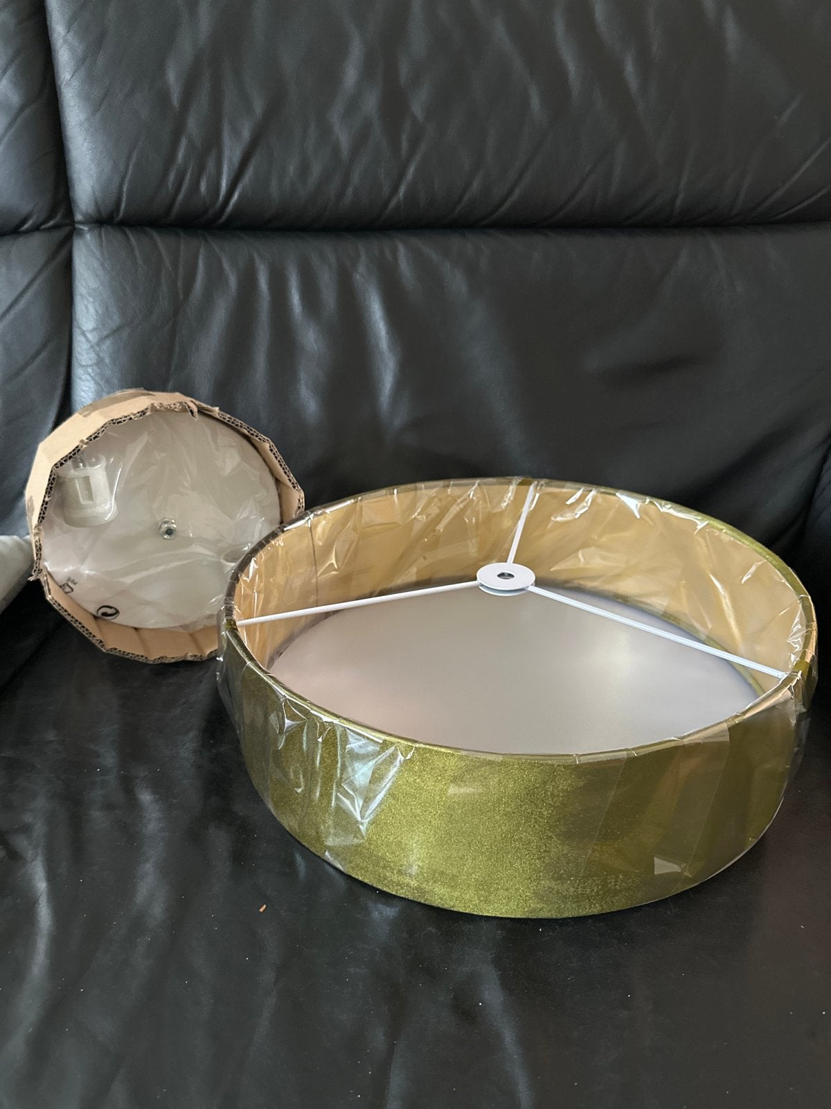 Nieuwe gouden plaffonaire ronde lampenkap, Metaal, Rond, Nieuw, Ophalen of Verzenden