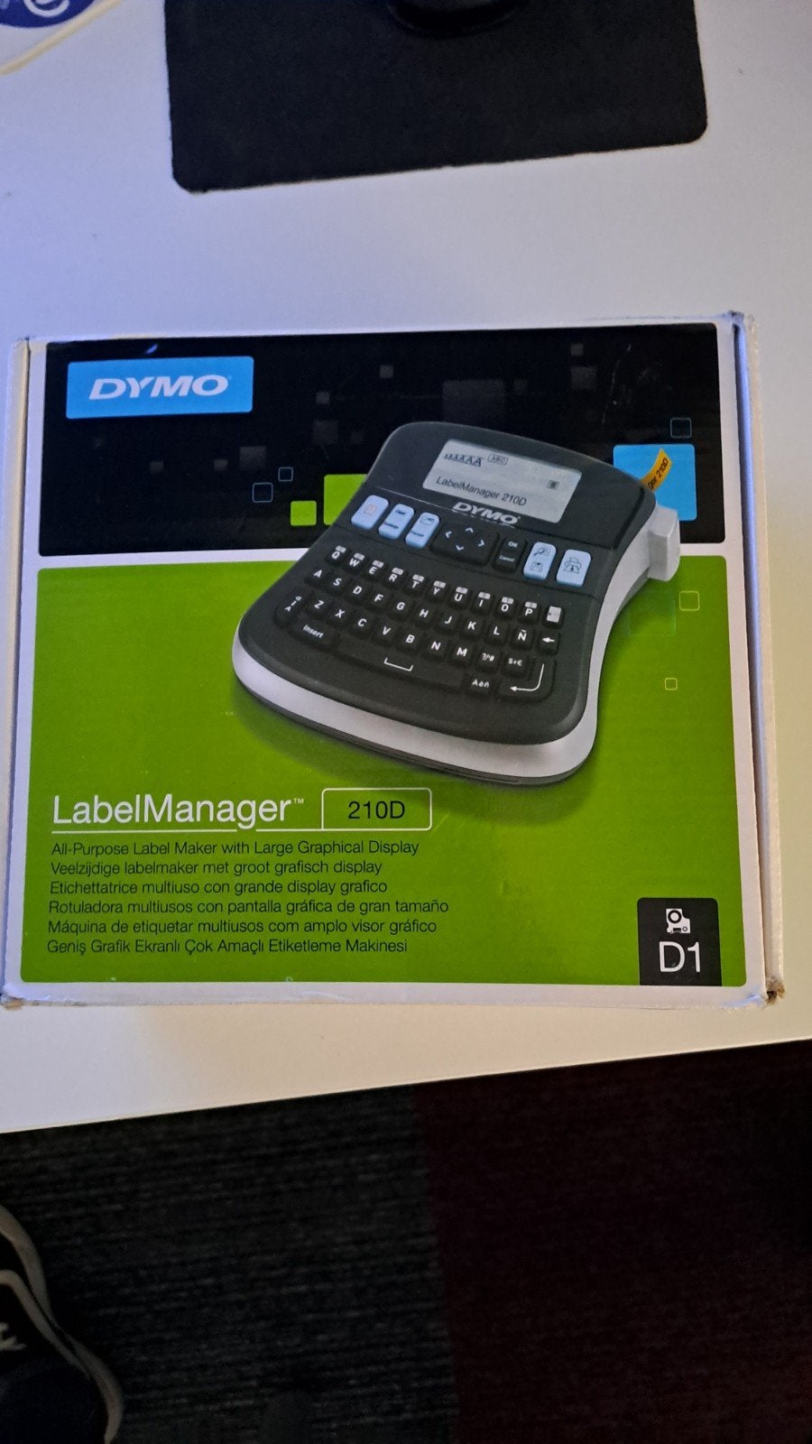 Dymo LabelManager 210D Labelprinter met 1 cassettes, Computers en Software, Labelprinters, Qwerty, Dymo, Ophalen of Verzenden