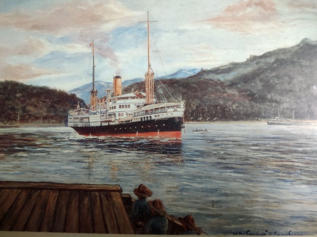 Afbeelding van SS van Lansberge (KPM), Verzamelen, Ophalen of Verzenden, Gebruikt, Motorboot, Kaart, Foto of Prent