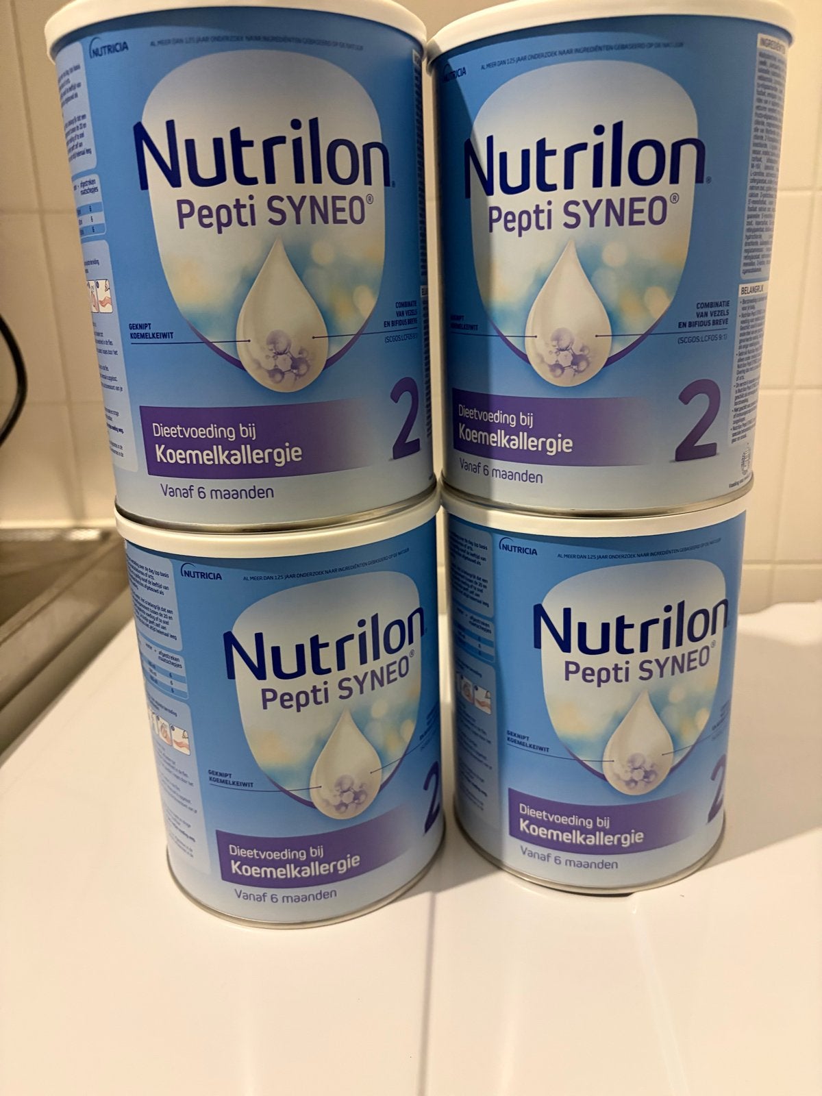 4x Nutrilon Pepti SYNEO 2 - Dieetvoeding bij Koemelkallergie, Kinderen en Baby's, Babyvoeding en Toebehoren, Ophalen of Verzenden