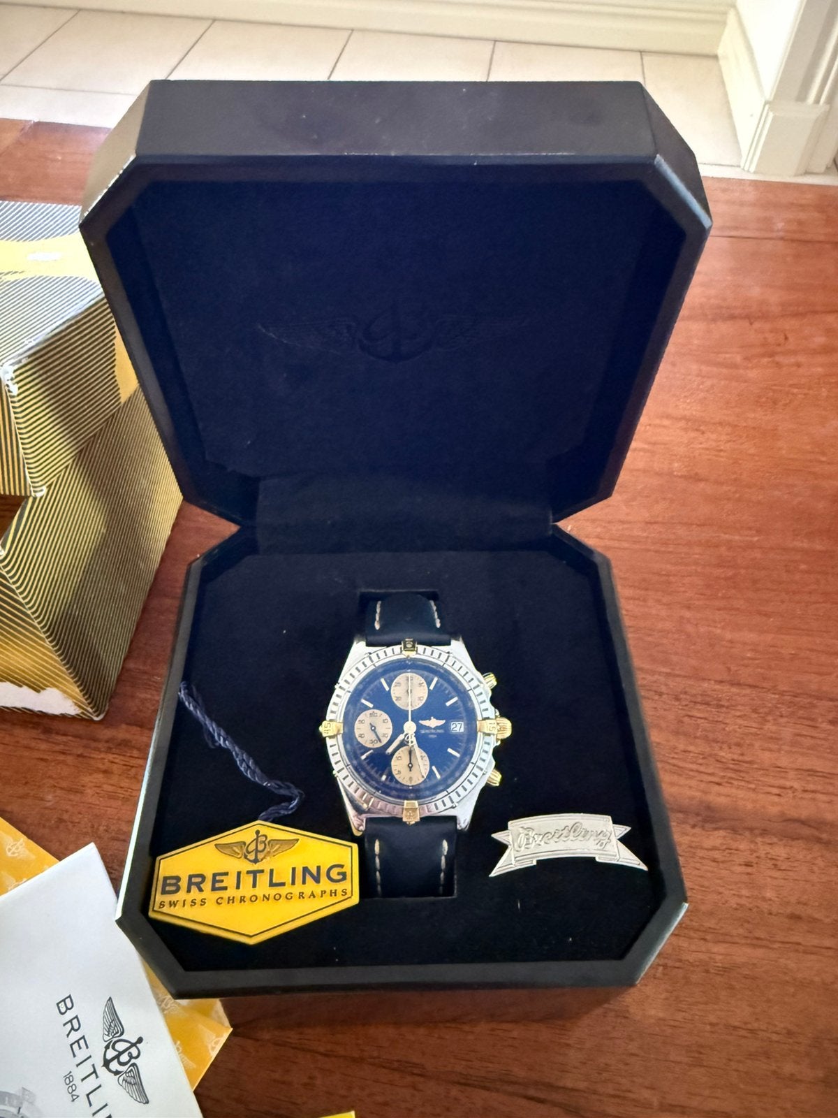 Breitling chronomat B13050 90’er jr onderhoud gehad in 2024, Ophalen, Zo goed als nieuw, Staal, Breitling