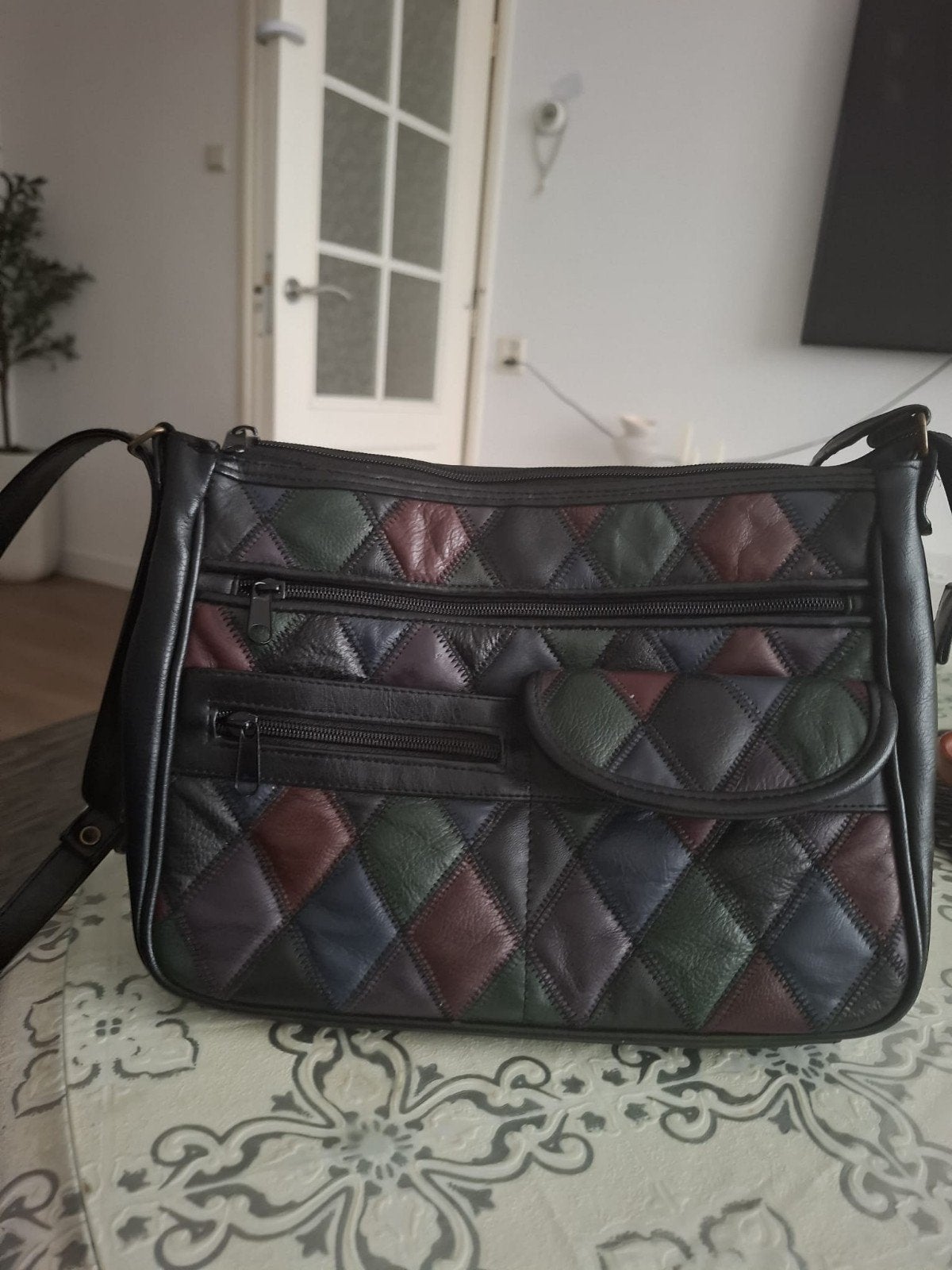 Stijlvolle Herwalt Schoudertas - Patchwork Design, Ophalen of Verzenden, Gebruikt, Overige kleuren, Schoudertasje